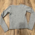 Amazon Fashion Women’s Sz M Faux Wrap Top High Low Grey Shirt Stretchy Ribbed Photo 5