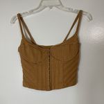 Jonathan Simkhai tan ribbed bustier eyelet cropped tank corset top medium Brown Photo 1