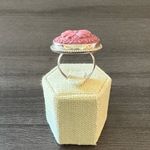 Vintage Signed PTI NEPAL 925 Sterling Silver Ring Size 8 Pink Photo 3