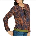 CAbi Border Wrap Snake Skin Print Navy-Rust Photo 1