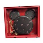 Coach Disney x Boxed Minnie Mouse Coin Case in Black Leather & Glittery Dots Photo 0