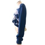 Aéropostale Argyle Cropped Cardigan XL Navy Blue Preppy Knit Button Front Photo 4