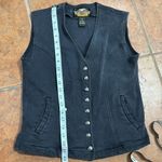 Harley Davidson  Vintage Women Black Denim Vest size S Photo 9