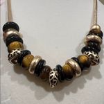 Piper K | Tigers Eye/Leopard Beaded Necklace Gold Photo 6