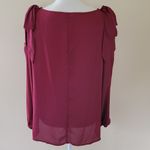 Belle Sky Belle & Sky burgundy cold shoulder blouse size lar Photo 4