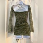 Oh Polly  Women’s ASLI Long Sleeve Paneled Mini Dress In Olive Print Size 2 Photo 1