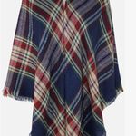 Blanket Scarf Plaid Long Warp Shawls Tartan Knit Winter Warm Lattice Scarves Blue Photo 6