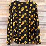 J for Justify Top Women’s Maternity Size Large Black Sunflower Floral Ruched NWT Photo 1