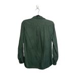 ZARA Woman Premium Denim Collection Forest Green Button Down Shirt Photo 4
