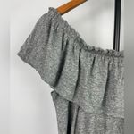 Current/Elliott ‎ Gray Convertible Off the Shoulder One Shoulder Ruffle Top Photo 3