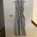 Splendid  blue and white linen cotton blend jumpsuit size small Photo 2