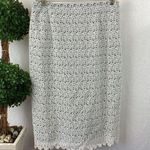 Oscar de la Renta  Black & White Crochet Midi Skirt 4 Photo 0