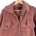 Tahari  Teddy Shirt Jacket Womens 2X Brown Textured Button Up Earthy Lagenlook Photo 2