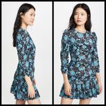 Tanya Taylor ππ Raven Dress ~ Paisley Floral Blue Print 6 NWOT Drop Waist Silk Photo 4