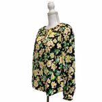 Who What Wear Floral Front Key Hole Long Sleeve Top Blouse Medium Photo 3
