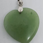 18 Karat White Gold Plated Aventurine Heart Pendan Green Photo 0