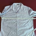 J. McLaughlin  Blouse Womens M Blue Cotton Swiss Dot Button Shirt lightweight Photo 1