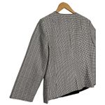 Talbots Womens Size 14 Blazer Hidden Buttons Square Print Lined Black Photo 5