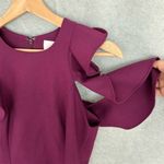 Cinq a Sept Women's Asymmetric Ruffle Hem Knee Length Dress Eggplant Purple 2 Photo 4