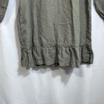 J. Jill Pure Jill Olive Green Linen Open Front Cardigan Coatigan Ruffle Size M Size M Photo 7