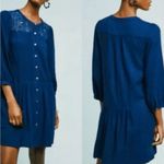 Anthropologie  Deep Blue Embroidered Dress Dubois Embroidered Navy Mini Dress 4 Photo 1