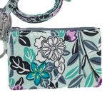 Vera Bradley Penelope’s Garden Lighten Up Zip ID and Lanyard, Green, Purple Photo 3