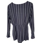 FIKA the Brand Women's Striped Long Sleeve‎ Romper – Navy/White – Size Medium Blue Photo 5