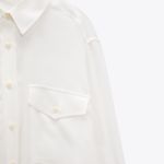 ZARA nwt casual white oversize boyfriend mom butron up shirt top blouse Photo 6