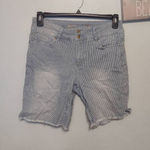 Seven7  Striped Sunset Bermuda Shorts Fray Hem 9 Inch Inseam Women's 8 Photo 0