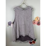 Free People Knit Pink/Purple Striped Sleeveless Hoodie - Size - Small Photo 3