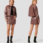 Hudson Faux Leather Viper Mini Skirt Size 31 Cinnamon Neutral Photo 9