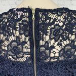 Nanette Lepore Gorgeous  Midnight Navy Blue Lace Top Blouse M Exposed Zipper Photo 5