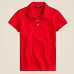 J.Crew NWT Perfect-fit shrunken Red polo shirt Sz S Stubborn Green Tape Sold Out Photo 0