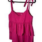 ZARA  Pink Poplin Bows and Frills Tank Top - Size L Photo 5