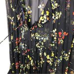 Anthropologie Jamison ruffled black floral tunic blouse Photo 3
