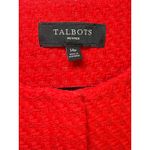 Talbots  Petites Red Textured 3/4 Sleeve Collarless Blazer Jacket Classic 14P Photo 2