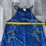 Charming Charlie C Brand Royal Blue Velvet Top Photo 7