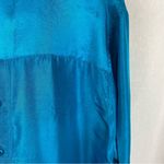Neiman Marcus  100% Silk Blue Button Front & Back Oversized Blouse Top L Photo 2