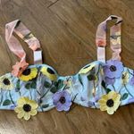 Floral Embroidered Bustier Top Pink Size L Photo 0