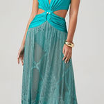 PatBO Halter Beach Mermaid Dress XS‎ Green Photo 0