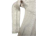 Eddie Bauer *Vintage* Women M Sweater Cottage Wool Cashmere Cable Cream V Neck Photo 3