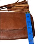 Frye  Genuine Leather Tassel Zip Wristlet Clutch – Cognac Brown Photo 4