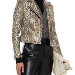 IRO Luiga Snake-Effect Leather Biker Jacket Photo 1