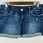 Aeropostale Denim Shorts 9 10 Blue Rolled Hem Stretch Indie Sleaze Y2K Festival Photo 0