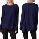 Derek Lam Collective Blue Asymmetrical Knit Pullover Photo 2
