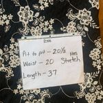 Studio One  Dress 12 Black Off White Shift Lace Embroidered Lined Poet Sleeves Photo 4