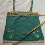 Tsumori Chisato teal Green and yellow crochet tank top with skull shaped pockets Size 2 Photo 5