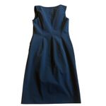 Carlisle  Sleeveless Sheath Dress Navy Blue Button Detail Zip-Down Size 6 Women's Photo 5