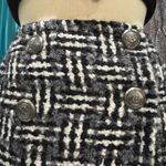 Sur Les Toits de Paris Tweed Mini Skirt Black Geometric Button XS Made in France Photo 3