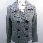 Needle & Thread  Anthropologie Gray Bow Pea Coat Size M Photo 2